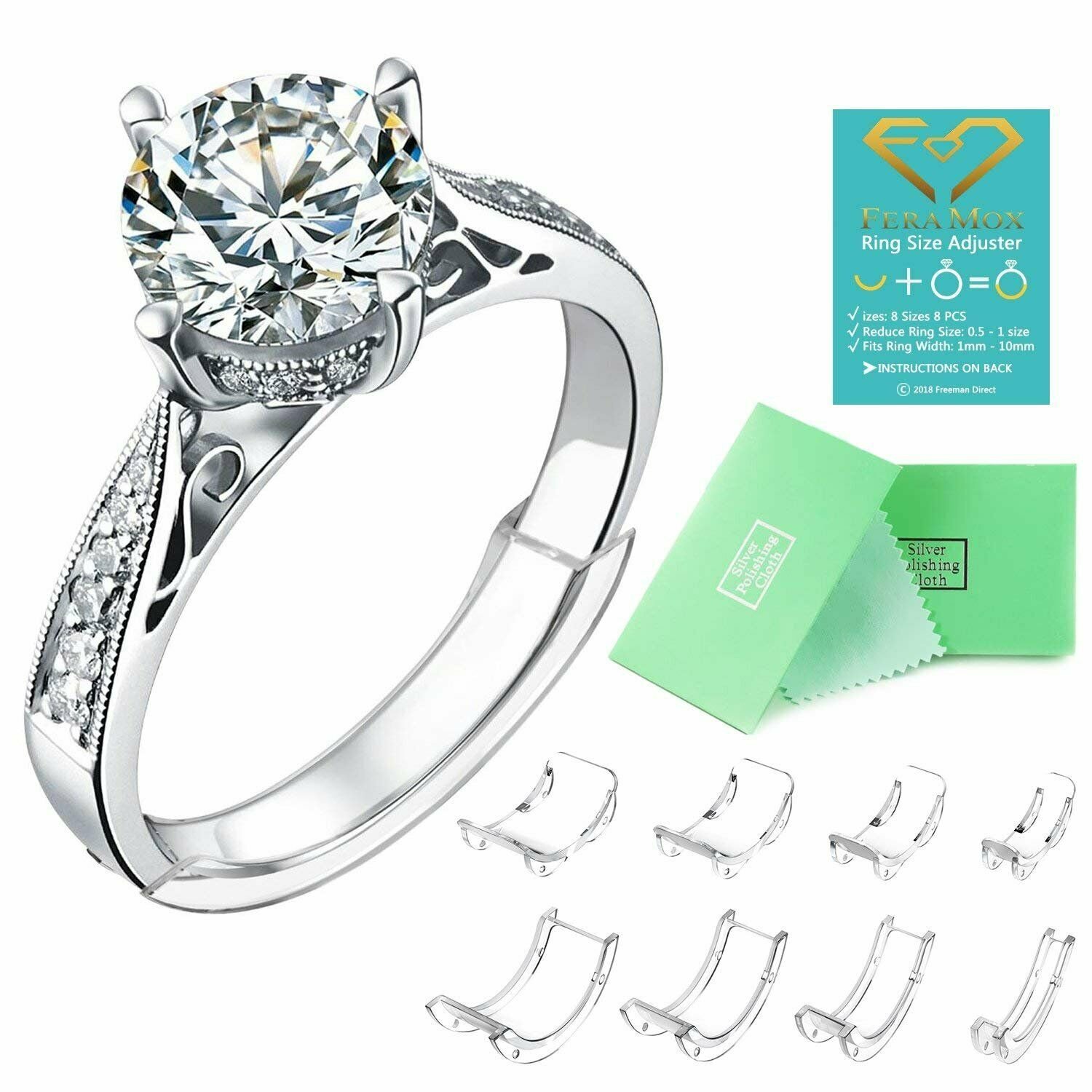 Invisible Ring Size Adjuster for Loose Rings Ring Adjuster Fit Any Rings, Ass...