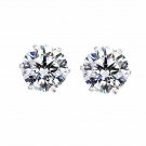Round Cut Clear CZ Stainless Steel Men Magnetic Stud Earrings No Piercing 7mm