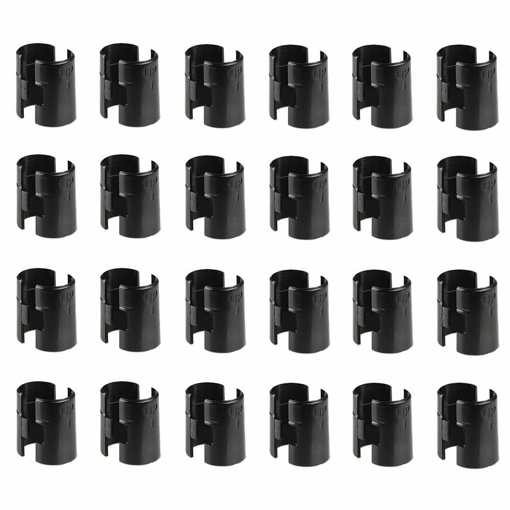 Wire Shelf Clips 48 Pack Shelving Split Sleeves Lock Rack Locking Plastic Black