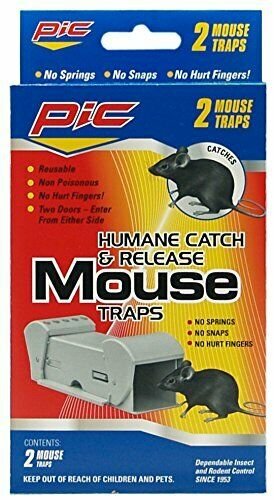 PIC POMT Humane Catch and Release Mouse Trap, 2-Pack