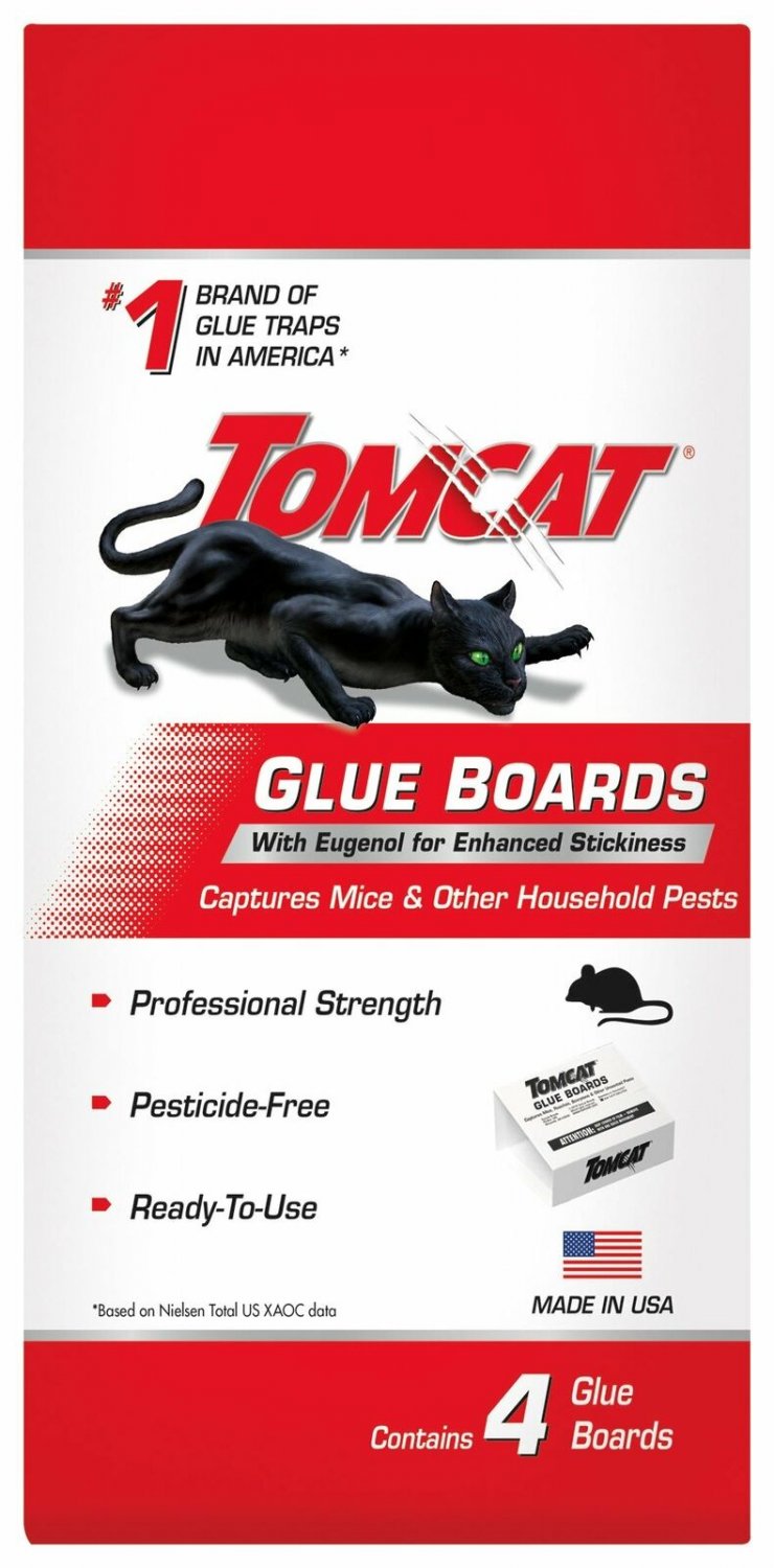 Tomcat Sticky Mouse Glue Trap W/Eugenol Rat & Mouse Bait Poison Traps 4 Blocks