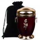 Memorial Ashes Cremation Urn for Adult with Rose Funeral Urn for Human Ashes