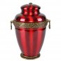 Red Metal Cremation Urn for Ashes with Rose Adult Funeral Ashes Urn, Memorials