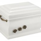 Memorial Casket Cremation Ashes Urn For Adult With Brass Roses Funeral Ashes Urn