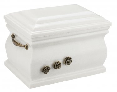 Memorial Casket Cremation Ashes Urn For Adult With Brass Roses Funeral Ashes Urn
