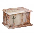 Stone Casket Natural Onyx with Cross Cremation Ashes Urn For Adult Funeral(ST6C)