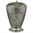 Beautifu Silver Metal Cremation Urn for Ashes Funeral Urn for Adult (Heart 3D)