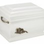 White Composite Casket Cremation Ashes Urn For Adult With Calla Lily Memorial UK
