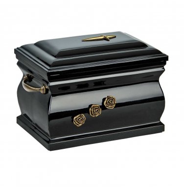 Composite Casket Cremation Ashes Urn For Adult With Roses Funeral Urn Memorials