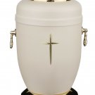 Beautifu Steel Cremation Urn for Ashes with Gold Cross Funeral Urn for Adult UK