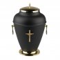 Exclusive Red Metal Cremation Urn for Ashes with Cross Adult Cremation Urn