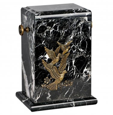 Stone Casket Natural Onyx Cremation Ashes Memorial Funeral Urn for Adult (12BZ)