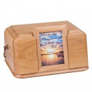 Unique Wood Casket Inset Picture Frame Urn -Memorial Funeral Urn For Adult Ashes