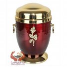 Beautiful Metal Cremation urn for Ashes with Rose Memorial urn for Adult Funeral