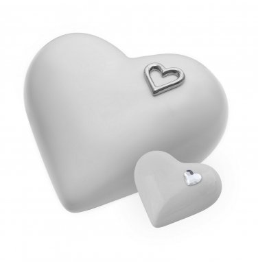 Unique Heart shaped Ceramic Cremation urn for ashes.Unique memorial funeral urn