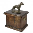 English Staffordshire Bull Terrier Memorial Urn for Dog's ashes,with Dog statue