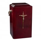 Wooden casket Cremation urn for ashes.Unique memorial funeral urn High Gloss
