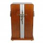 SOLID WOOD CASKET WITH GOLD CROSS FUNERAL ASHES URN FOR ADULT MEMORIAL URN