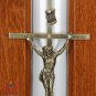 SOLID WOOD CASKET WITH GOLD CROSS FUNERAL ASHES URN FOR ADULT MEMORIAL URN