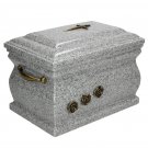 Granite Casket Cremation Ashes Urn For Adult With Brass Roses Funeral Memorials