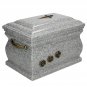 Granite Casket Cremation Ashes Urn For Adult With Brass Roses Funeral Memorials