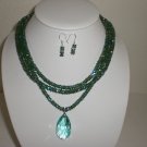 Swarovski Crystal Pendant Necklace w/ Matching Earrings