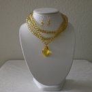 Swarovski Pendant on Crystal Necklace with Earrings