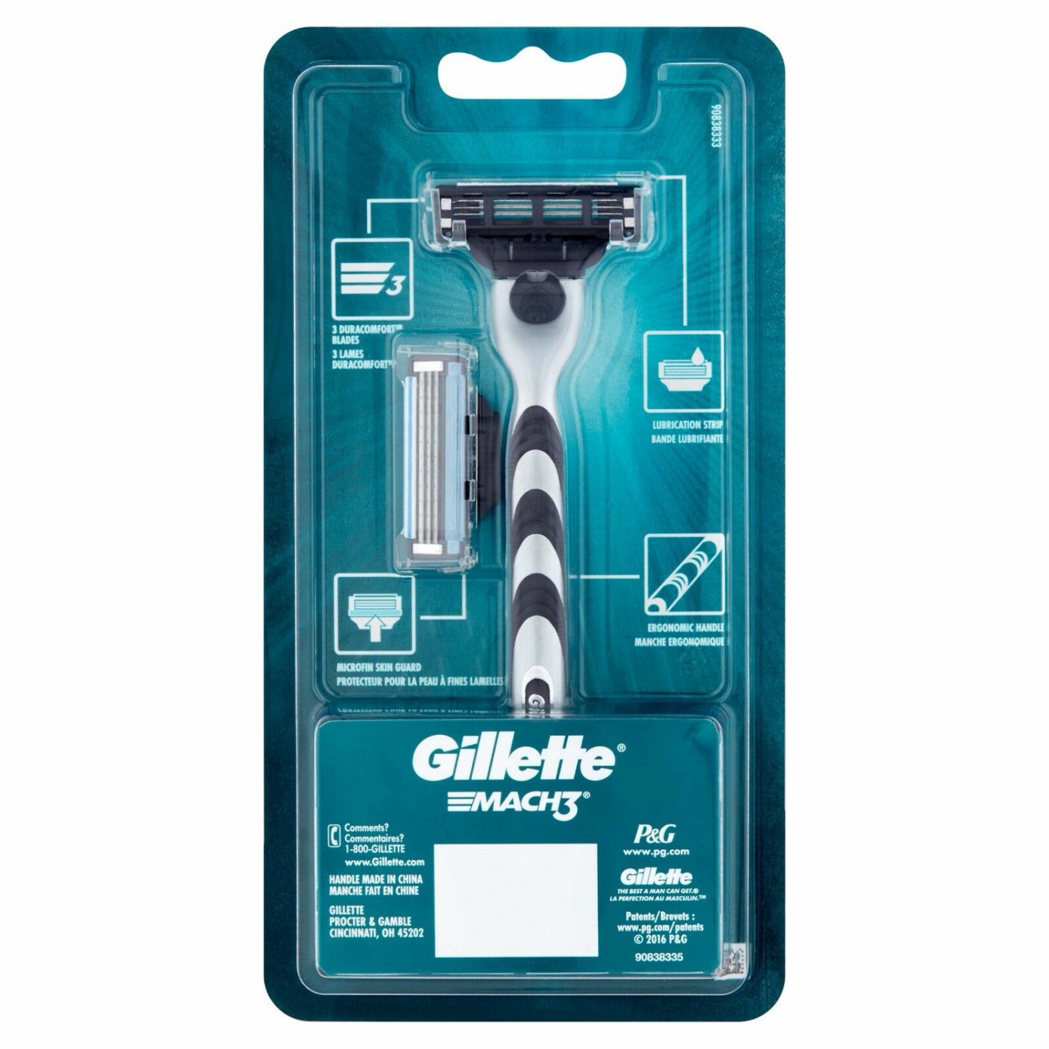 Gillette Mach3 Razor with Handle and 2 Carts