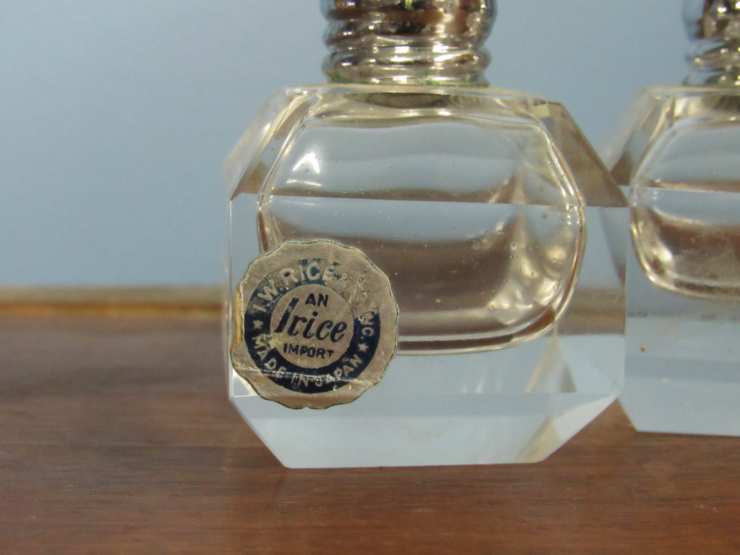 Vintage Irice Crystal Salt and Pepper Shakers