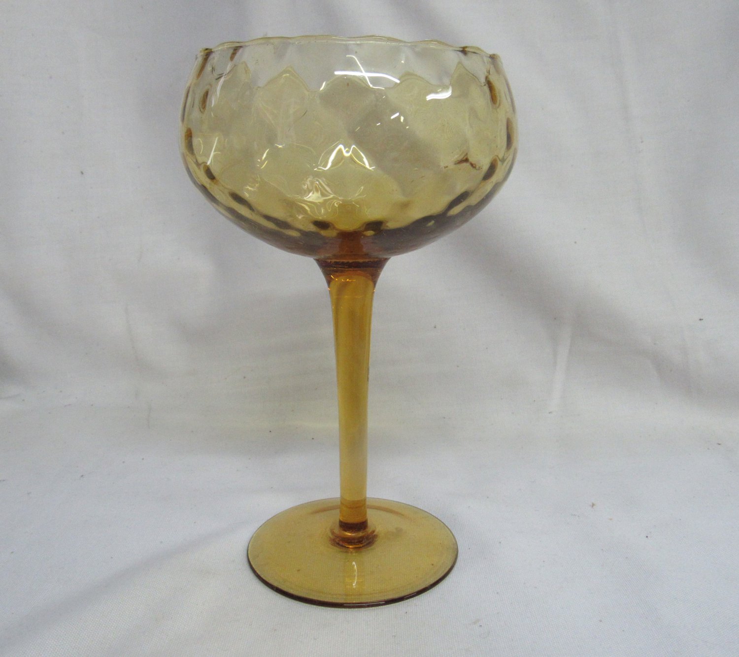 Vintage Tall Stem Amber Glass