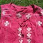 Great Northwest Indigo Sleeveless Red Embroidered Tank Top Blouse sz L