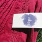 Great Northwest Indigo Sleeveless Red Embroidered Tank Top Blouse sz L