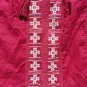 Great Northwest Indigo Sleeveless Red Embroidered Tank Top Blouse sz L