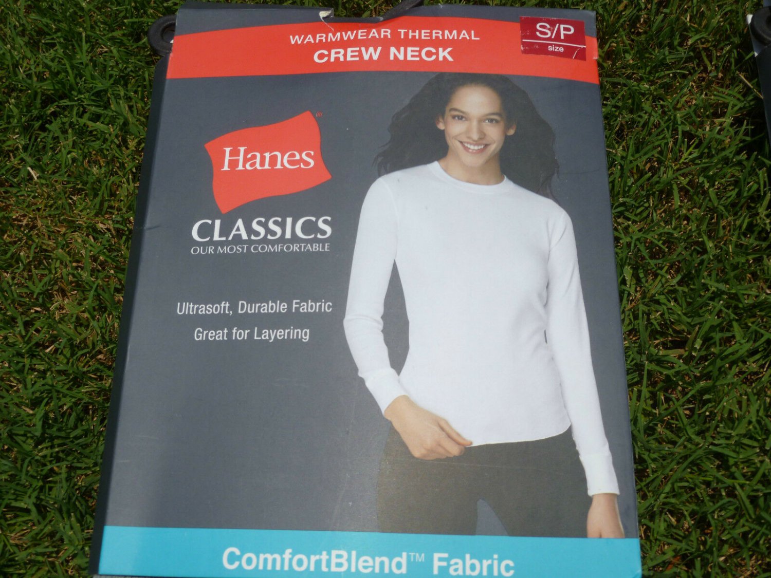 NEW WARM Gray Crew Neck Hanes Long Sleeve Winter Thermal Women's Shirt Small S P