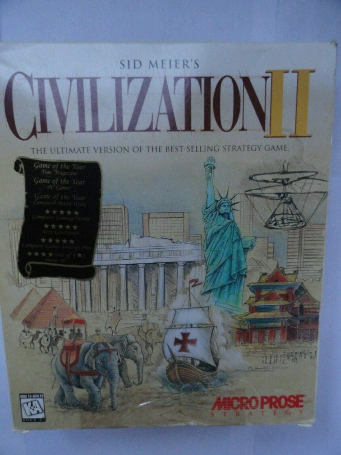 Sid Meier's Civilization II (PC, 1996) NEW SEALED BIG BOX SHELFWEAR