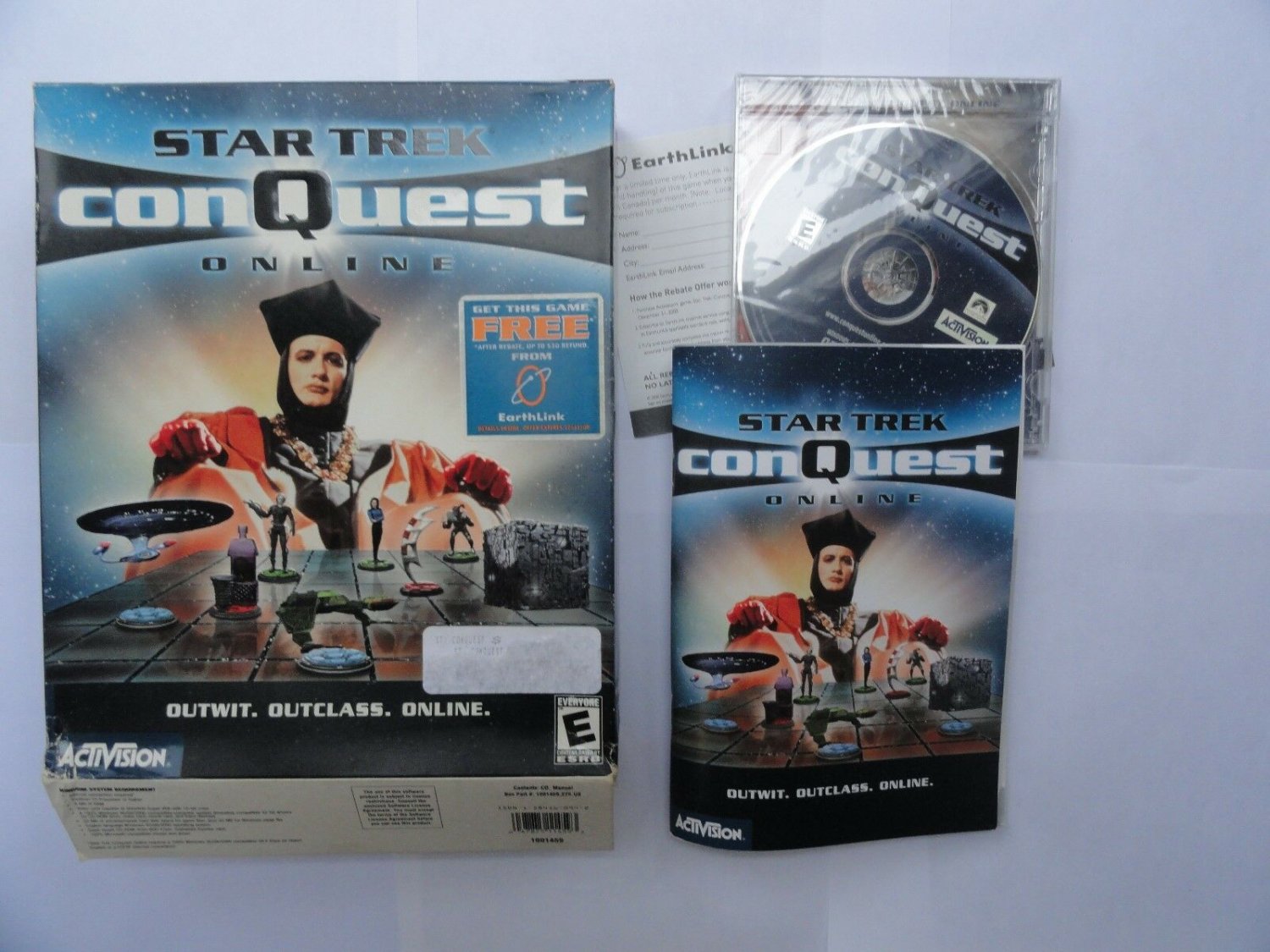 Star Trek: ConQuest Online (PC, 2000) open BIG BOX - sealed CD