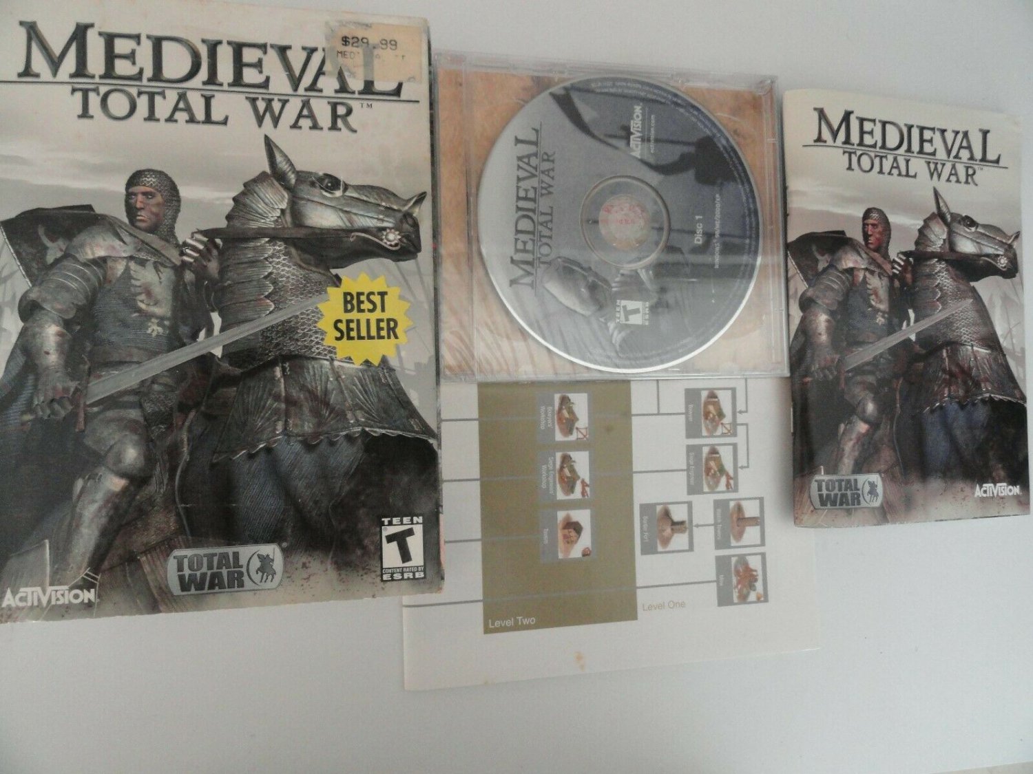Medieval: Total War Windows PC game 2002 CD-Rom+Case+Manual+devlopment level map