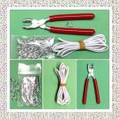 DOLL RESTRINGING KIT Hog Ring Pliers, Hog Rings & 3 yds Elastic Cord 8 -12"Dolls