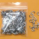 200 Hog Rings 3/8" Galvanized for Sausage Casing, Tags, Shock Cord, Doll Repairs