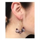 Lavender Glass Teardrop Hoop Earrings