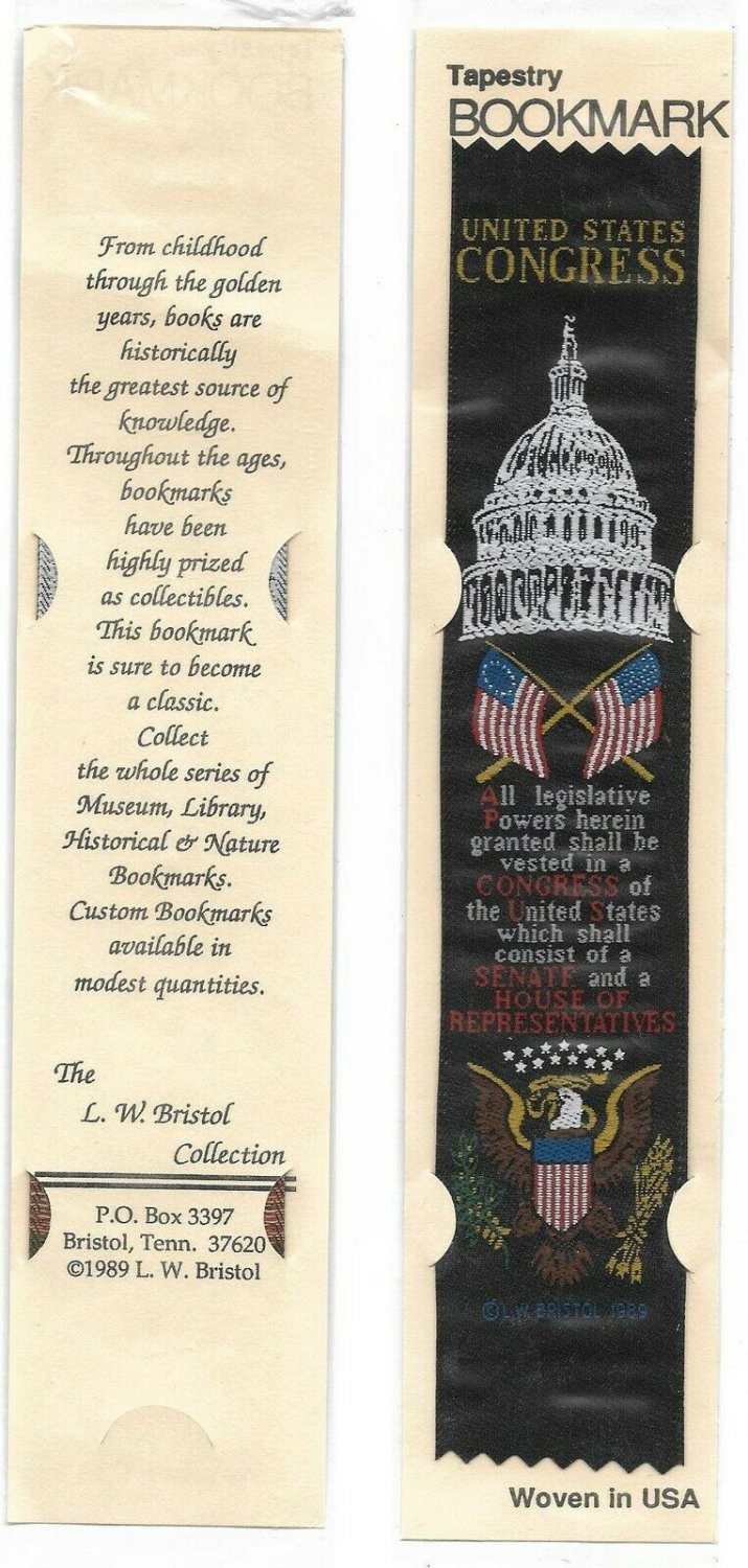 Tapestry Bookmark from US House Of Representatives New In Package!