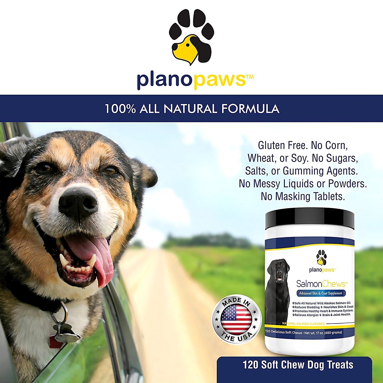 Dog Treats w/ Omega Fish Oil for Dogs Arthritis Hip Joint Pain Skin