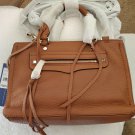 Rebecca Minkoff Women's Leather Micro Regan Satchel Crossbody Purse Tan