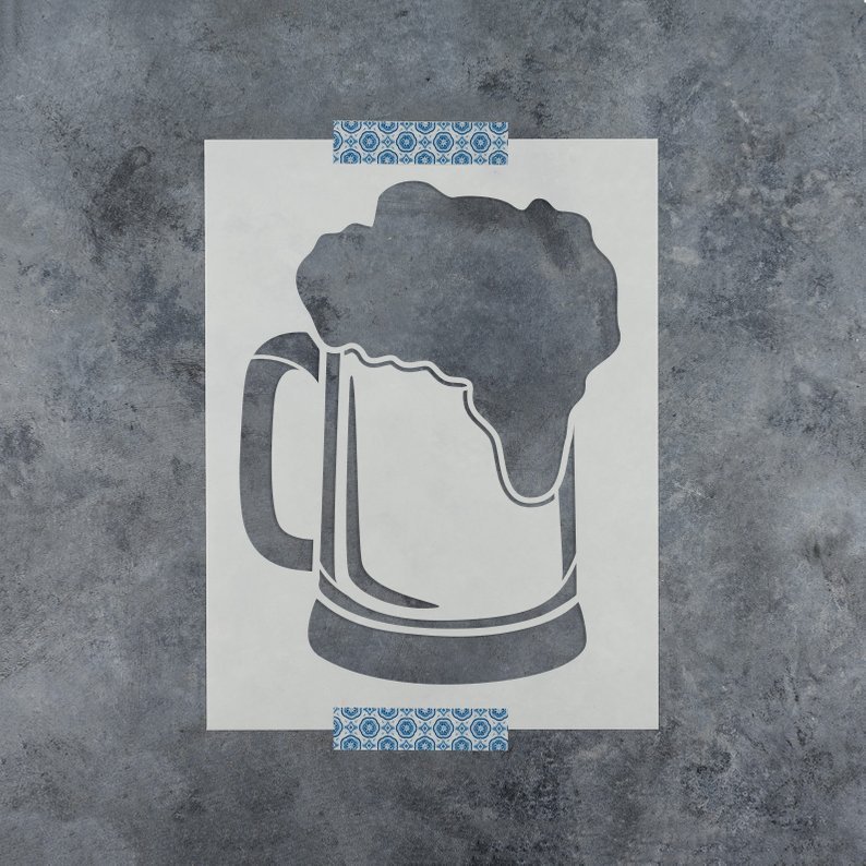 Beer Mug Stencil - Reusable DIY Craft Stencils of a Beer Mug