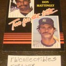Don Mattingly/Dave Winfield 1985 Donruss Two For The Title Baseball Card