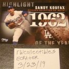 Sandy Koufax 2015 Topps Highlight Insert Baseball Card