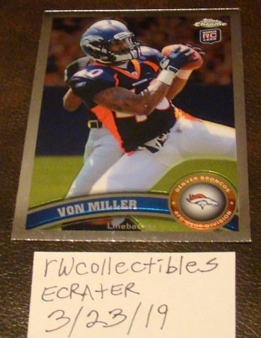 Von Miller 2010 Topps Chrome Rookie Football Card Denver Broncos