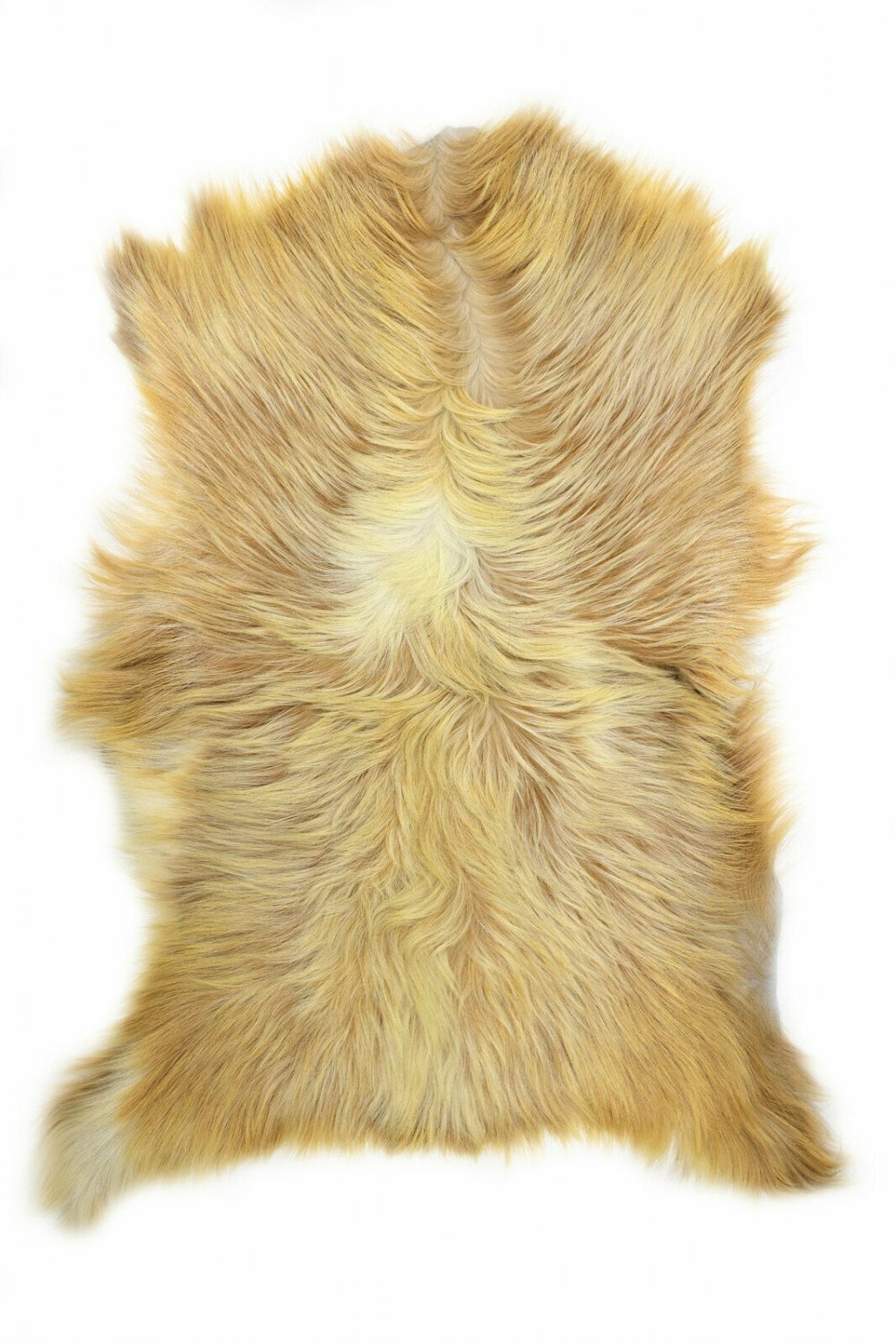 Aydin Goat Skin Throw Natural Hair Handmade  Beige 2'6"x3'6" #53