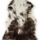 Aydin Sheepskin Rug Soft Natural Wool ,Dark Brown Beige 2'1"x3'0" #574