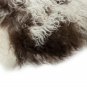 Aydin Sheepskin Rug Soft Natural Wool ,Dark Brown Beige 2'1"x3'0" #574